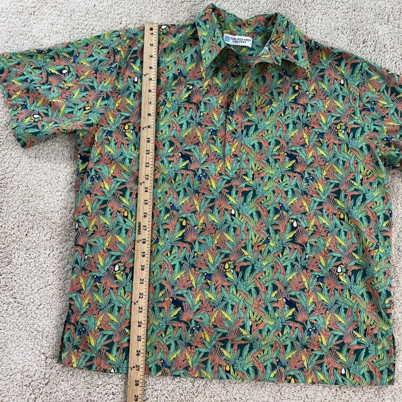 Tori Richard Uniforms Men Shirt L Pull Over Short Sleeve Hawaiian Half Button - Picture 3 of 11